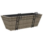vidaXL Jardiniere cu cârlige, 2 buc., gri, poliratan