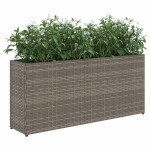 vidaXL Jardinieră de grădină cu 2 ghivece, gri, 90x20x40 cm poliratan
