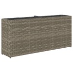 vidaXL Jardinieră de grădină cu 2 ghivece, gri, 90x20x40 cm poliratan