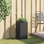 vidaXL Jardinieră de grădină, negru, 30x30x60 cm, poliratan vidaXL Jardinieră de grădină, negru, 30x30x60 cm, poliratan