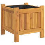 vidaXL Jardinieră de grădină cu căptușeală, 31x31x30 cm, lemn acacia