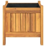 vidaXL Jardinieră de grădină cu căptușeală, 31x31x30 cm, lemn acacia