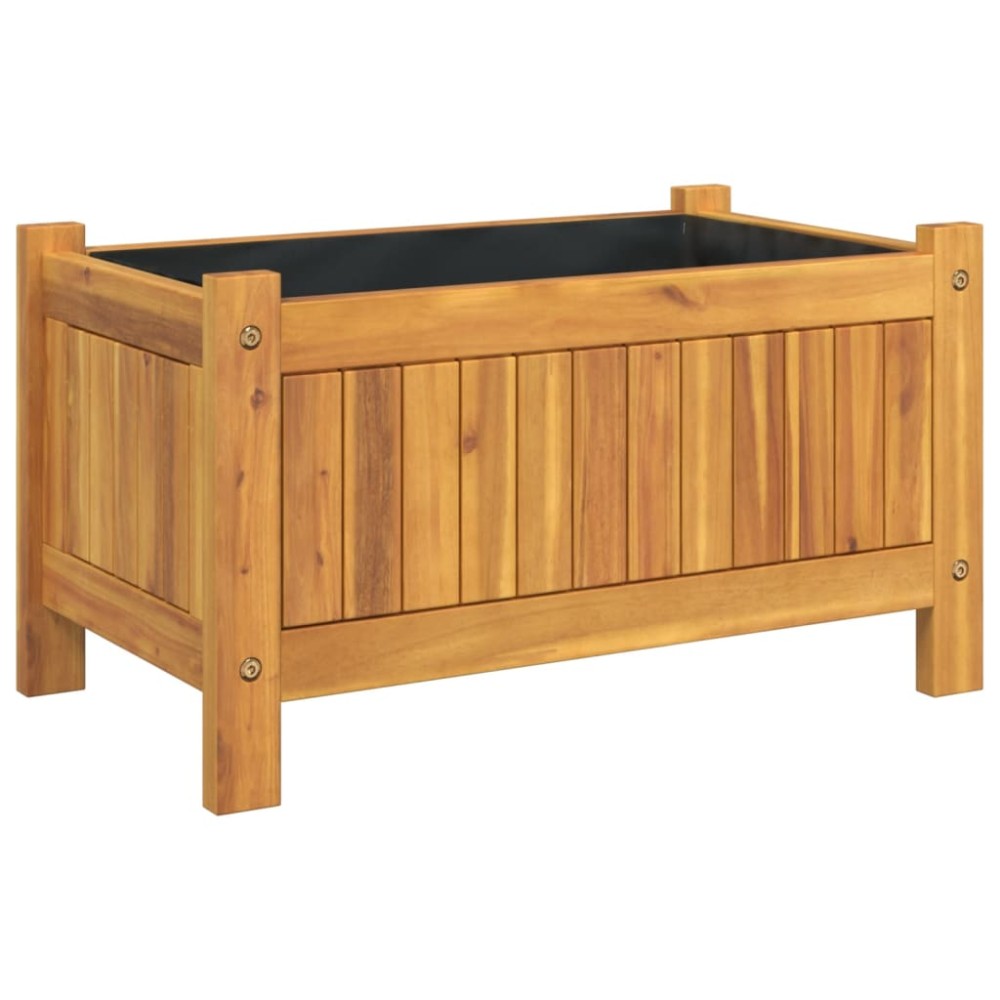 vidaXL Jardinieră de grădină cu căptușeală, 54x31x30 cm, lemn acacia