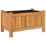 vidaXL Jardinieră de grădină cu căptușeală, 54x31x30 cm, lemn acacia