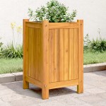 vidaXL Jardinieră de grădină cu căptușeală, 31x31x50 cm, lemn acacia vidaXL Jardinieră de grădină cu căptușeală, 31x31x50 cm, lemn acacia