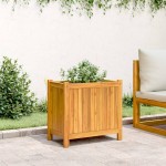 vidaXL Jardinieră de grădină cu căptușeală, 54x31x50 cm, lemn acacia
