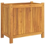 vidaXL Jardinieră de grădină cu căptușeală, 54x31x50 cm, lemn acacia