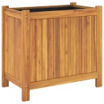 vidaXL Jardinieră de grădină cu căptușeală, 54x31x50 cm, lemn acacia