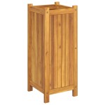 vidaXL Jardinieră de grădină cu căptușeală, 31x31x75 cm, lemn acacia