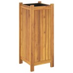 vidaXL Jardinieră de grădină cu căptușeală, 31x31x75 cm, lemn acacia