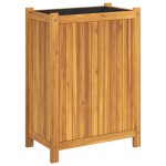 vidaXL Jardinieră de grădină cu căptușeală, 54x31x75 cm, lemn acacia