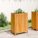 vidaXL Jardinieră de grădină cu căptușeală, 54x31x75 cm, lemn acacia