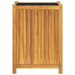 vidaXL Jardinieră de grădină cu căptușeală, 54x31x75 cm, lemn acacia