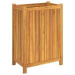 vidaXL Jardinieră de grădină cu căptușeală, 54x31x75 cm, lemn acacia