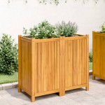 vidaXL Jardinieră de grădină cu căptușeală, 84x42x75 cm, lemn acacia