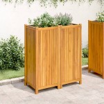 vidaXL Jardinieră de grădină cu căptușeală, 84x42x100 cm, lemn acacia