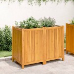 vidaXL Jardinieră de grădină cu căptușeală, 100x50x75 cm, lemn acacia