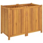 vidaXL Jardinieră de grădină cu căptușeală, 100x50x75 cm, lemn acacia