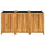 vidaXL Jardinieră de grădină cu căptușeală, 150x50x75 cm, lemn acacia