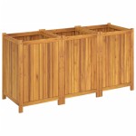 vidaXL Jardinieră de grădină cu căptușeală, 150x50x75 cm, lemn acacia