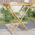vidaXL Masa pliabilă cu tavă, 70,5x42,5x80 cm, bambus vidaXL Masa pliabilă cu tavă, 70,5x42,5x80 cm, bambus