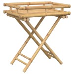 vidaXL Masa pliabilă cu tavă, 60x40x68 cm, bambus vidaXL Masa pliabilă cu tavă, 60x40x68 cm, bambus