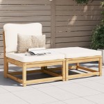 vidaXL Set mobilier de grădină cu perne, 3 piese, lemn masiv acacia vidaXL Set mobilier de grădină cu perne, 3 piese, lemn masiv acacia