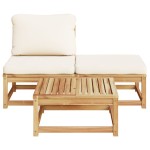 vidaXL Set mobilier de grădină cu perne, 3 piese, lemn masiv acacia vidaXL Set mobilier de grădină cu perne, 3 piese, lemn masiv acacia