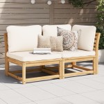 vidaXL Set mobilier de grădină cu perne, 2 piese, lemn masiv de acacia vidaXL Set mobilier de grădină cu perne, 2 piese, lemn masiv de acacia