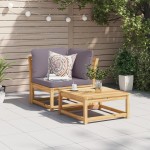 vidaXL Canapea de colț cu pernă de grădină, 73x73x65 cm, lemn acacia vidaXL Canapea de colț cu pernă de grădină, 73x73x65 cm, lemn acacia