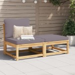 vidaXL Set mobilier de grădină cu perne, 3 piese, lemn masiv acacia vidaXL Set mobilier de grădină cu perne, 3 piese, lemn masiv acacia