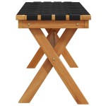 vidaXL Bancă de grădină, negru, lemn masiv acacia/textil