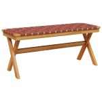 vidaXL Bancă de grădină, roșu, lemn masiv acacia/textil vidaXL Bancă de grădină, roșu, lemn masiv acacia/textil