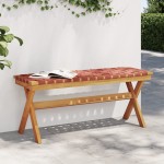 vidaXL Bancă de grădină, roșu, lemn masiv acacia/textil vidaXL Bancă de grădină, roșu, lemn masiv acacia/textil