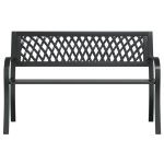 vidaXL Bancă de grădină din oțel, negru, 120 cm