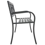 vidaXL Bancă de grădină din oțel, negru, 120 cm
