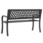 vidaXL Bancă de grădină din oțel, negru, 120 cm