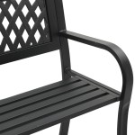 vidaXL Bancă de grădină din oțel, negru, 120 cm