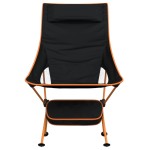 vidaXL Scaune camping pliabile, 2 buc., negru, textil oxford /aluminiu