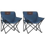 vidaXL Scaune de camping cu buzunar, pliabile, 2 buc., albastru vidaXL Scaune de camping cu buzunar, pliabile, 2 buc., albastru