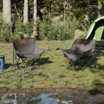 vidaXL Scaune de camping cu buzunar, pliabile, 2 buc., gri