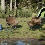 vidaXL Scaune de camping cu buzunar, pliabile, 2 buc., maro vidaXL Scaune de camping cu buzunar, pliabile, 2 buc., maro