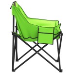 vidaXL Scaune de camping cu buzunar, pliabile, 2 buc., verde