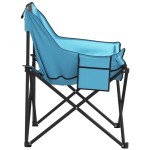 vidaXL Scaune de camping cu buzunar, pliabile, 2 buc., albastru aprins