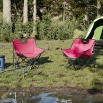 vidaXL Scaune de camping cu buzunar, pliabile, 2 buc., roz