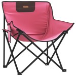vidaXL Scaune de camping cu buzunar, pliabile, 2 buc., roz