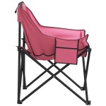 vidaXL Scaune de camping cu buzunar, pliabile, 2 buc., roz