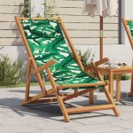 vidaXL Scaun plajă pliabile model frunze lemn masiv eucalipt/țesătură vidaXL Scaun plajă pliabile model frunze lemn masiv eucalipt/țesătură