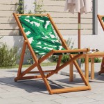 vidaXL Scaun plajă pliabile model frunze lemn masiv eucalipt/țesătură vidaXL Scaun plajă pliabile model frunze lemn masiv eucalipt/țesătură