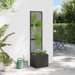 vidaXL Jardinieră Negru 35 x 30 x 135 cm Metal